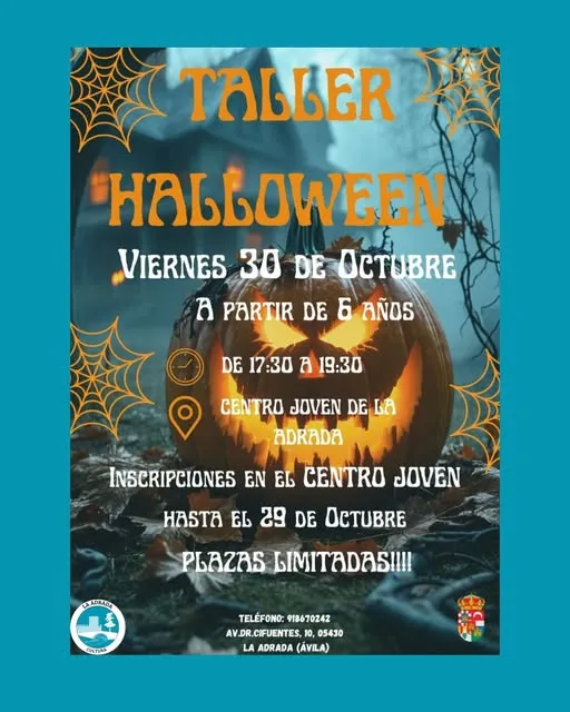 Evento Taller de Halloween Centro Joven de La Adrada en La Adrada Ávila el 30 oct - Consulta la agenda para más detalles.